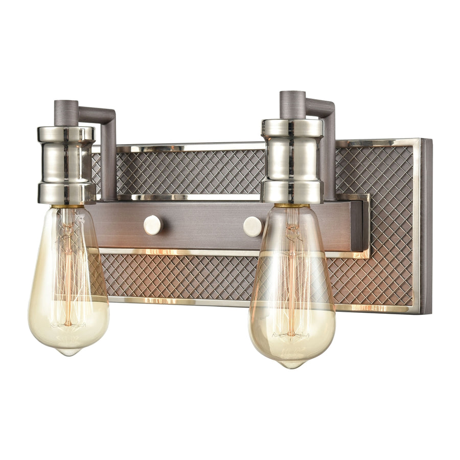 Gridiron 13 Wide 2-Light Vanity Light - Weathered Zinc Image 1