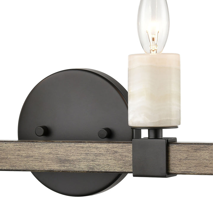 Stone Manor 30 Wide 4-Light Vanity Light - Matte Black Image 4