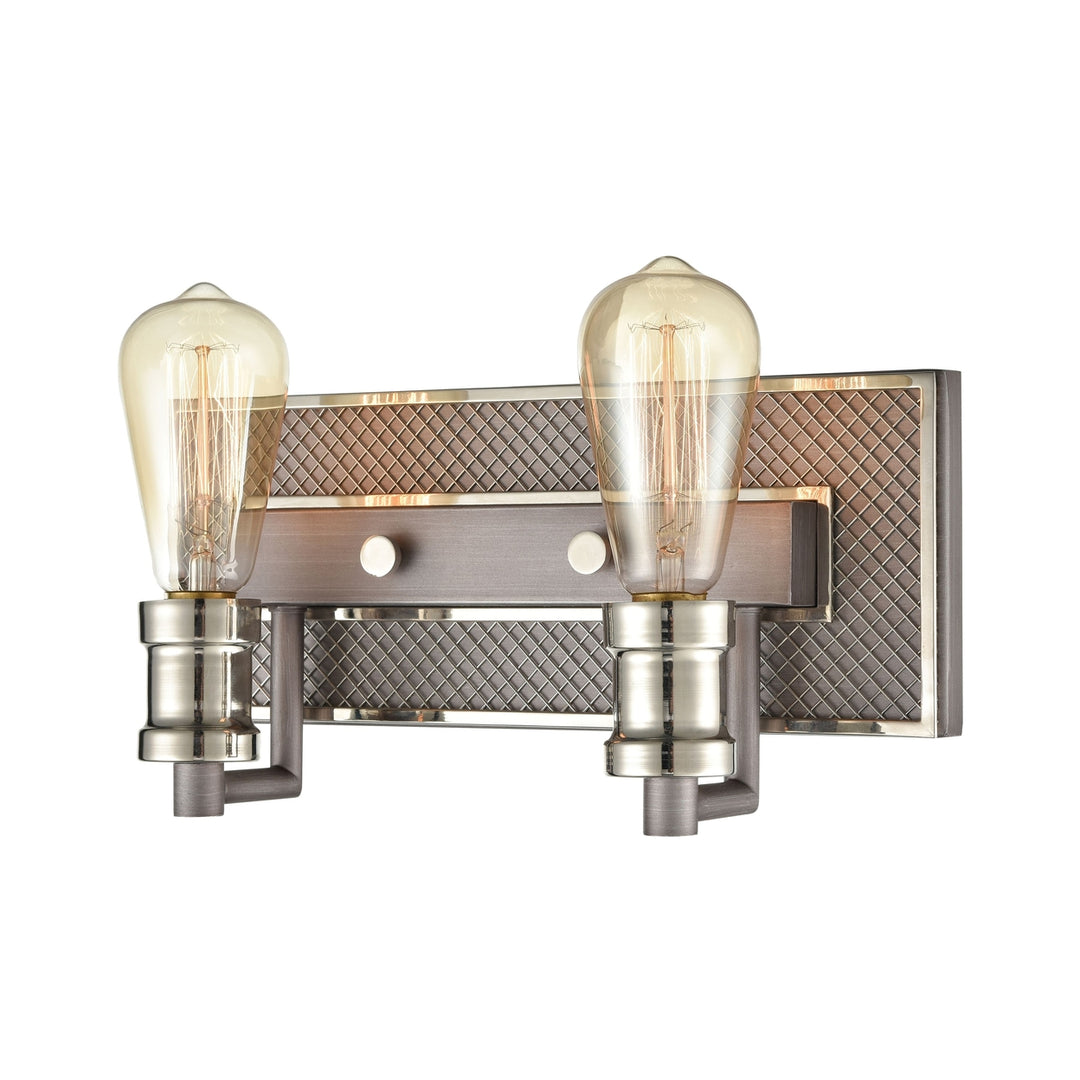 Gridiron 13 Wide 2-Light Vanity Light - Weathered Zinc Image 3