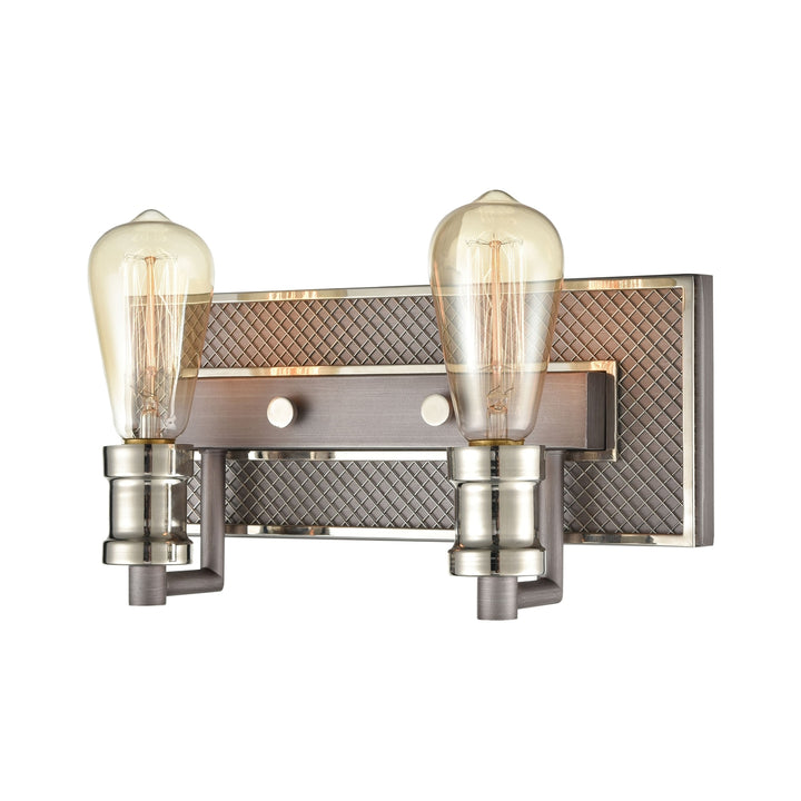 Gridiron 13 Wide 2-Light Vanity Light - Weathered Zinc Image 3