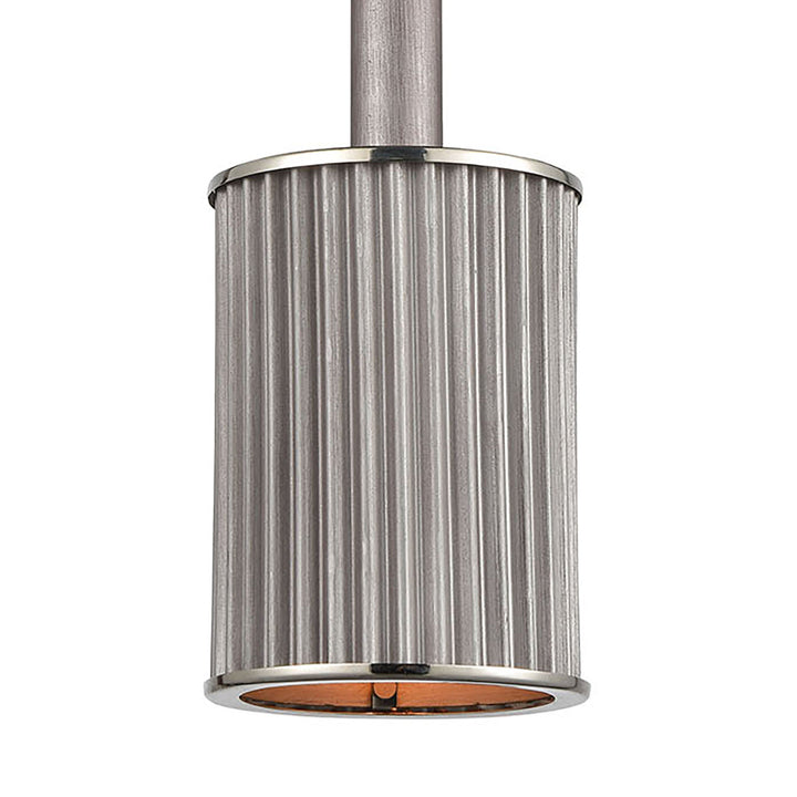 Corrugated Steel 6 Wide 1-Light Mini Pendant - Weathered Zinc Image 3