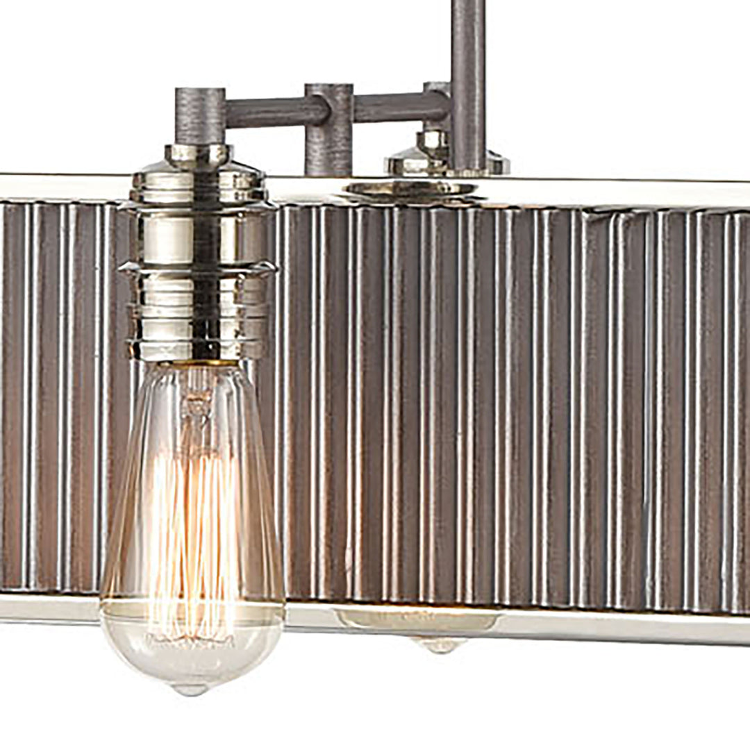 Corrugated Steel 43 Wide 8-Light Chandelier - Weathered Zinc Image 3