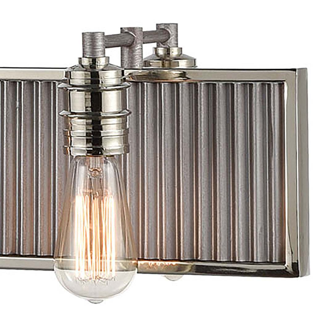 Corrugated Steel 43 Wide 8-Light Chandelier - Weathered Zinc Image 5