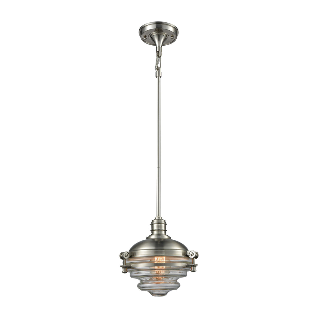 Riley 10 Wide 1-Light Mini Pendant - Satin Nickel Image 1