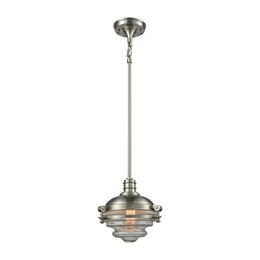 Riley 10 Wide 1-Light Mini Pendant - Satin Nickel Image 1