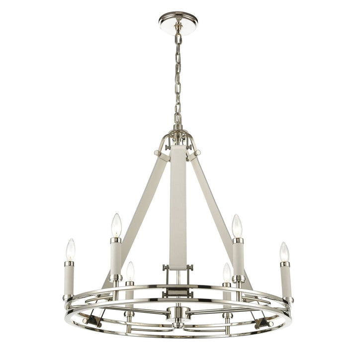 Bergamo 29 Wide 6-Light Chandelier - Polished Nickel Image 1