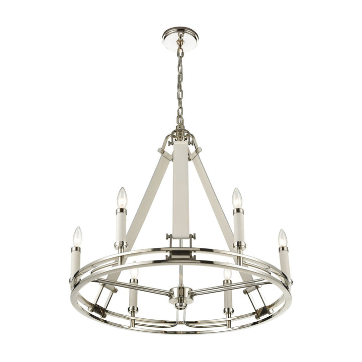 Bergamo 29 Wide 6-Light Chandelier - Polished Nickel Image 2