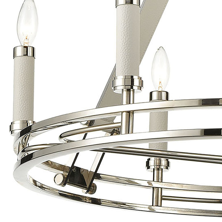 Bergamo 29 Wide 6-Light Chandelier - Polished Nickel Image 3