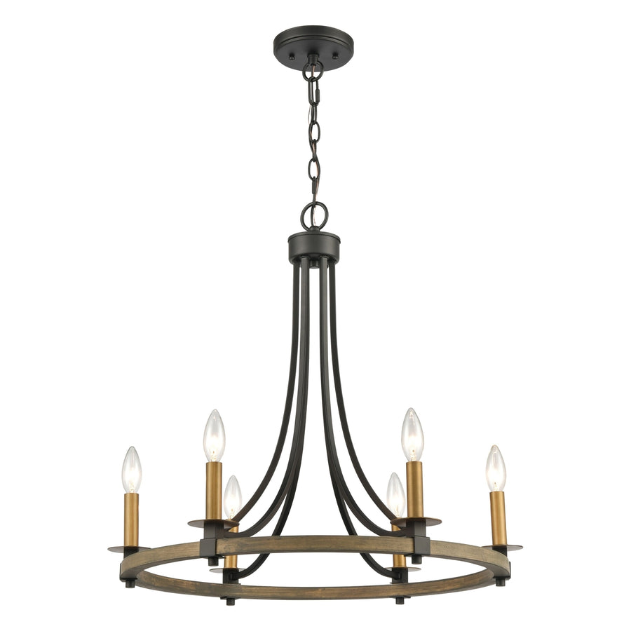 Woodbridge 24 Wide 6-Light Chandelier - Matte Black Image 1