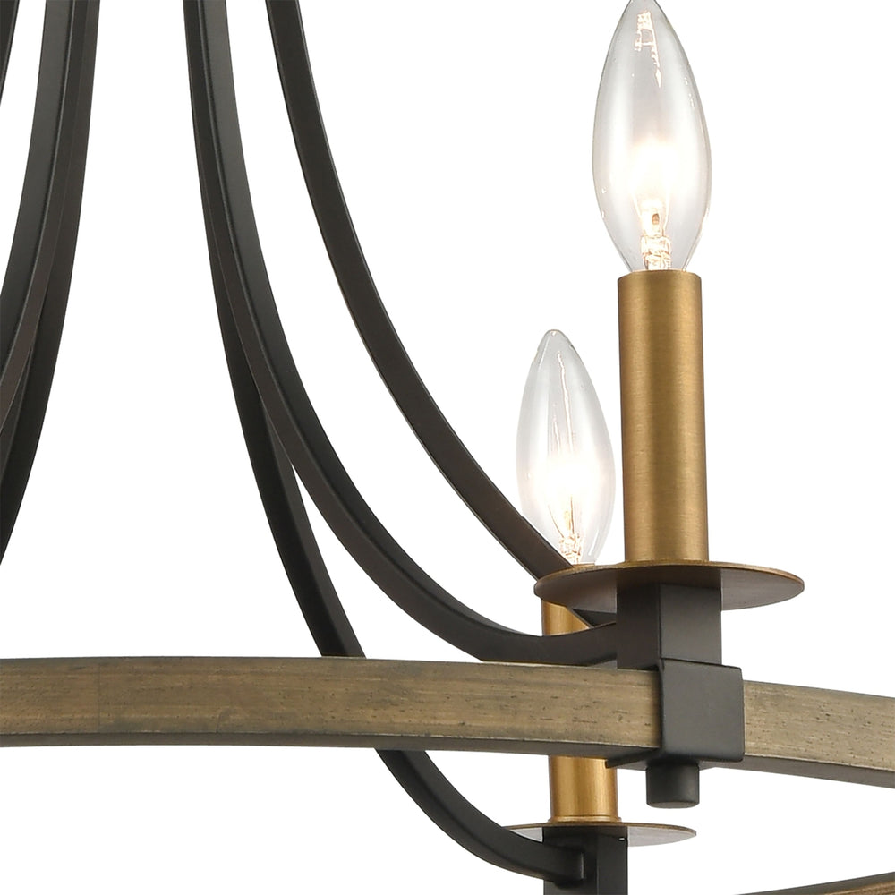 Woodbridge 24 Wide 6-Light Chandelier - Matte Black Image 2