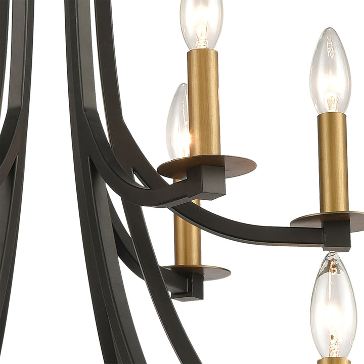 Woodbridge 32 Wide 12-Light Chandelier - Matte Black Image 2