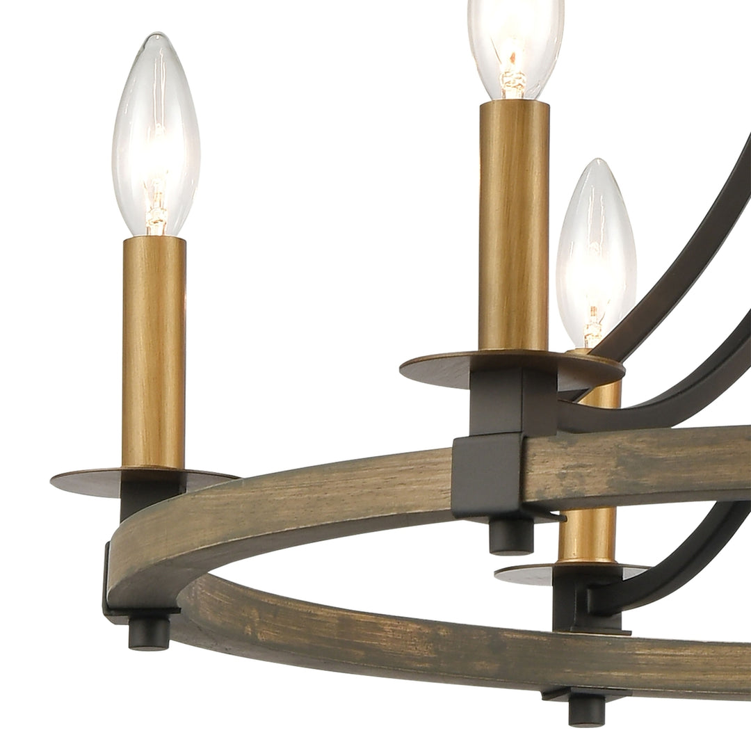 Woodbridge 24 Wide 6-Light Chandelier - Matte Black Image 3