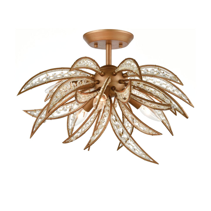 Naples 21 Wide 5-Light Semi Flush Mount - Matte Gold Image 1