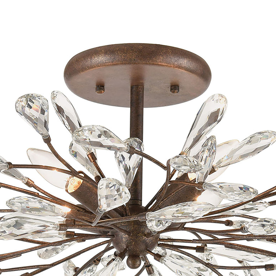 Crislett 28 Wide 4-Light Semi Flush Mount - Sunglow Bronze Image 4