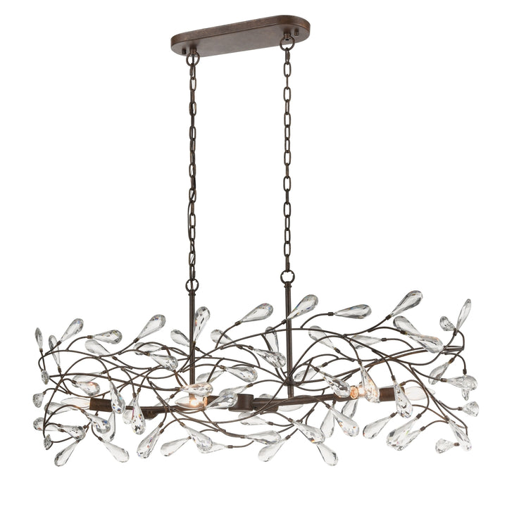 Crislett 43 Wide 6-Light Linear Chandelier - Sunglow Bronze Image 1