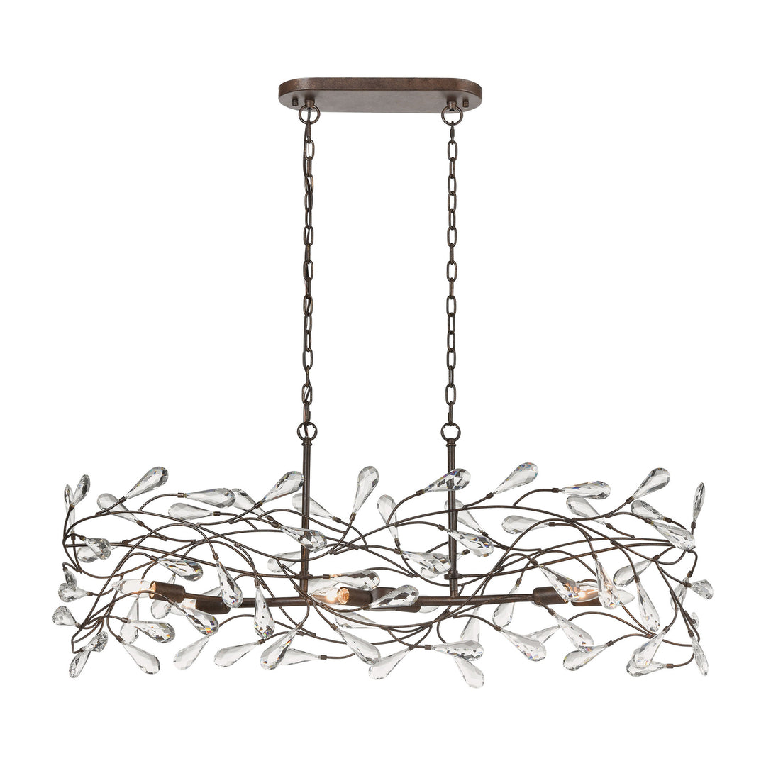 Crislett 43 Wide 6-Light Linear Chandelier - Sunglow Bronze Image 2