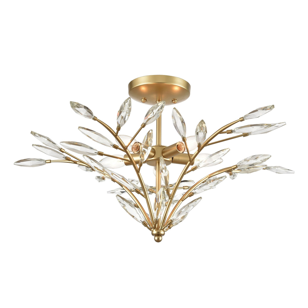 Flora Grace 28 Wide 5-Light Semi Flush Mount - Champagne Gold Image 1