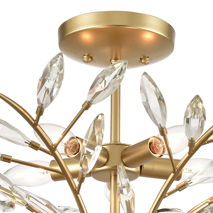 Flora Grace 28 Wide 5-Light Semi Flush Mount - Champagne Gold Image 4