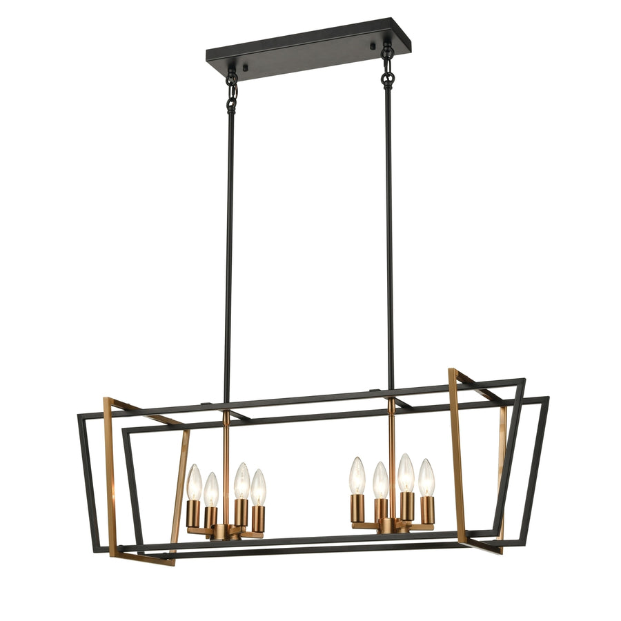 Bridgette 36 Wide 8-Light Linear Chandelier - Matte Black Image 1