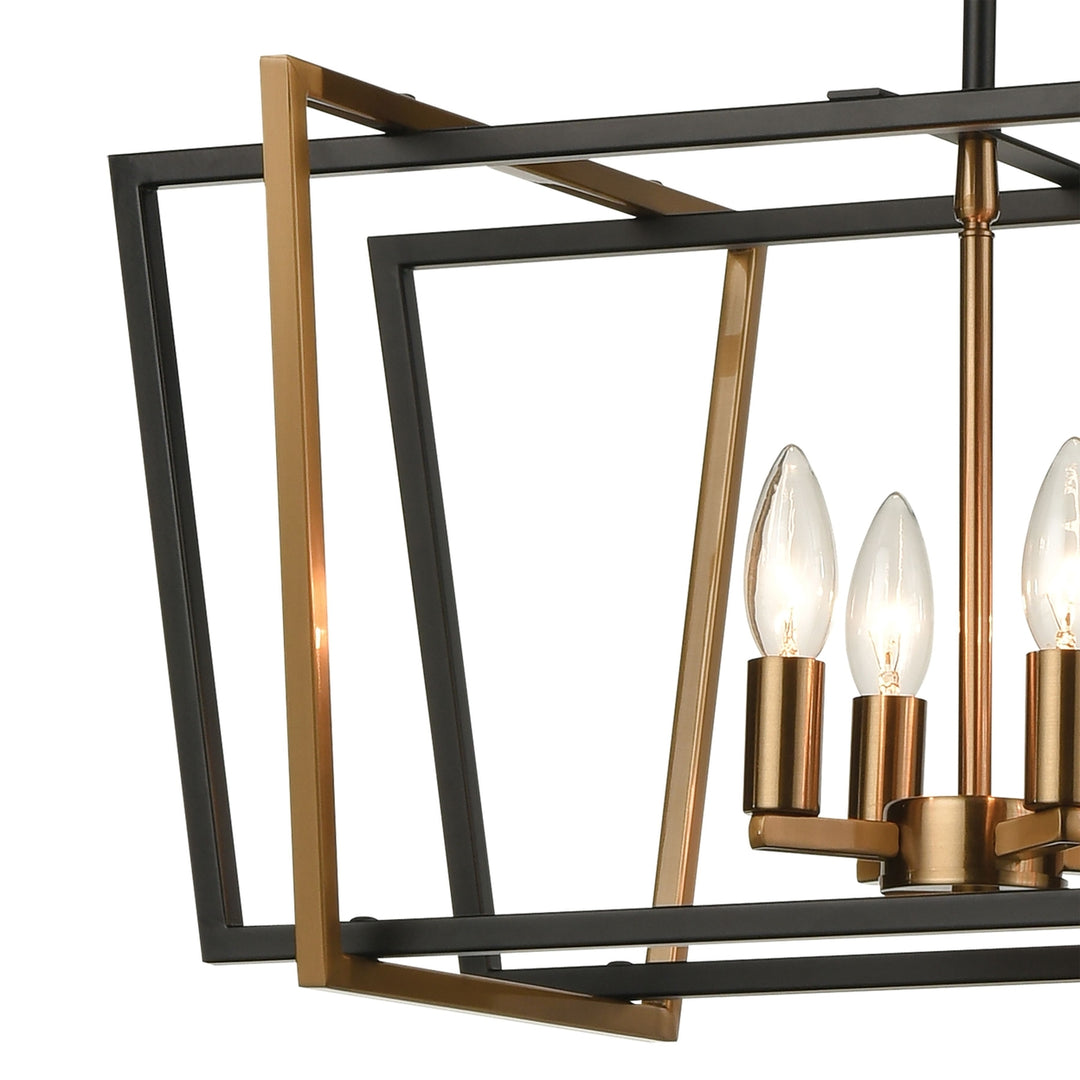 Bridgette 36 Wide 8-Light Linear Chandelier - Matte Black Image 2