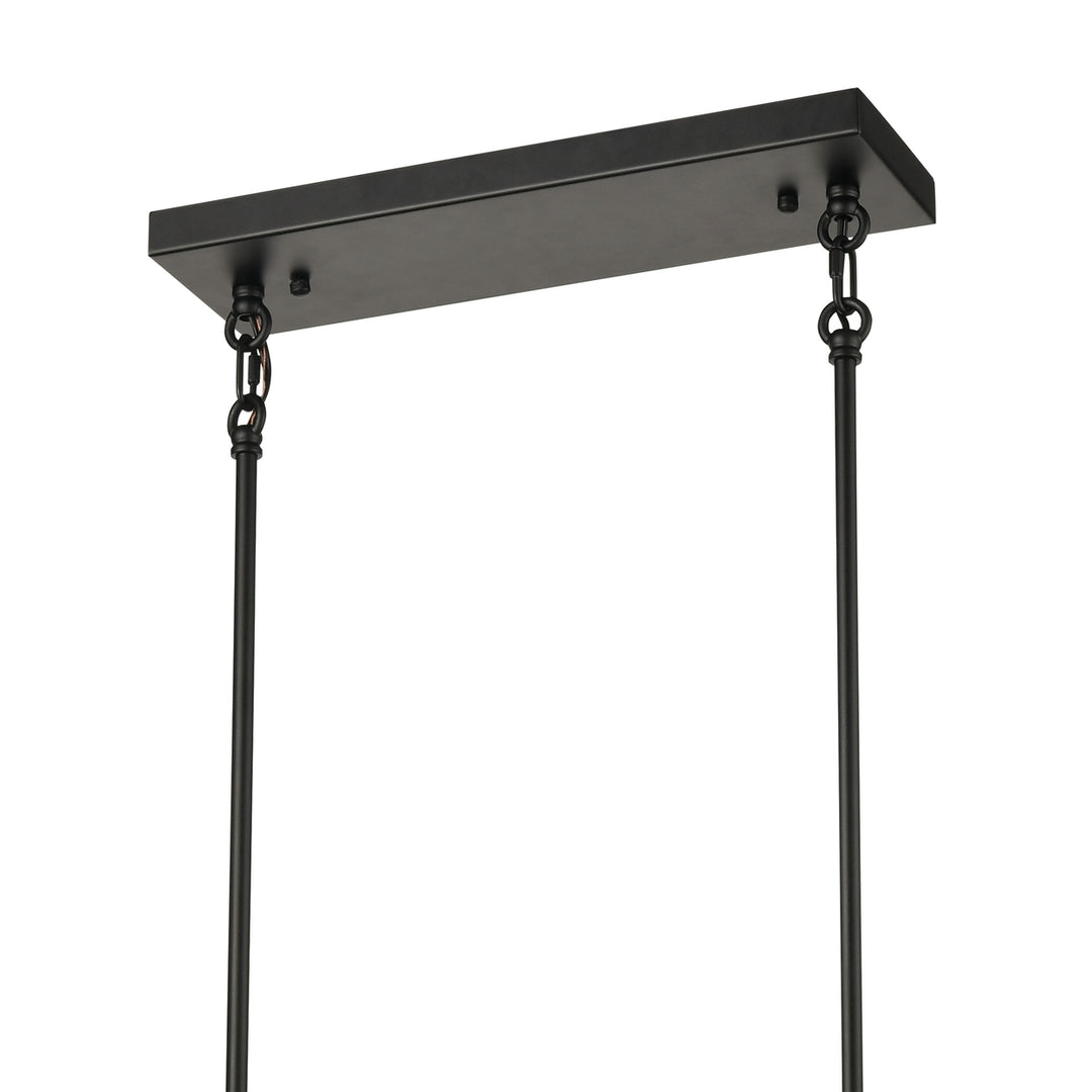 Bridgette 36 Wide 8-Light Linear Chandelier - Matte Black Image 4