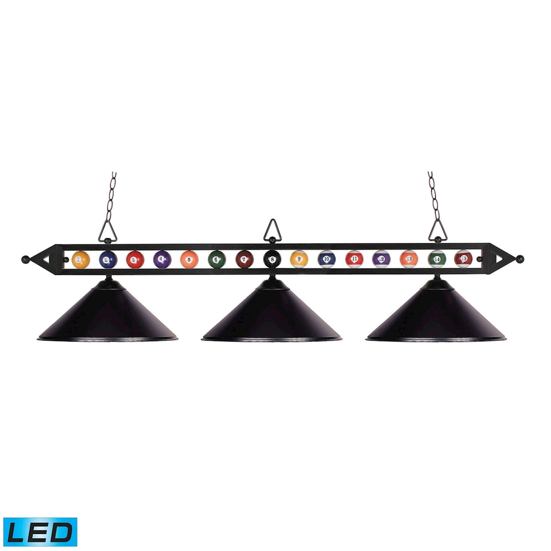 Designer Classics 58 Wide 3-Light Linear Chandelier - Matte Black Image 1