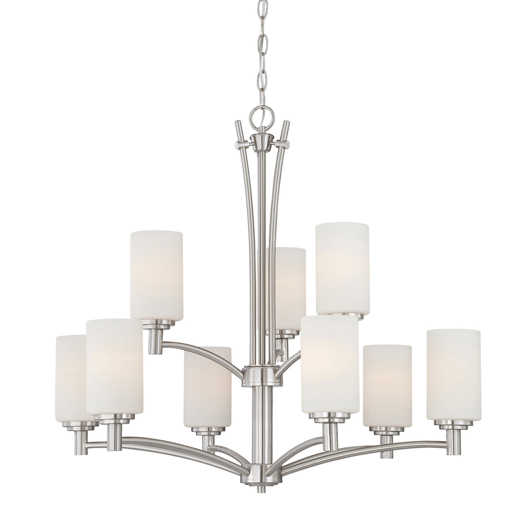 Pittman 31 Wide 9-Light Chandelier - Brushed Nickel Image 1