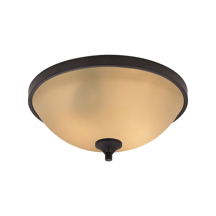 Arlington 3-Light Flush Mount in Oil Rubbed Bronze with Amber Glass Image 1