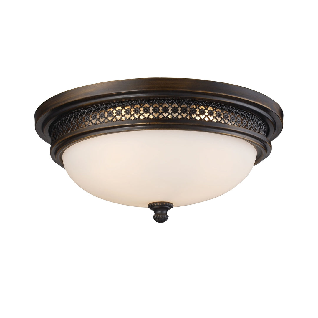 Flushmounts 16 Wide 3-Light Flush Mount - Deep Rust Image 1