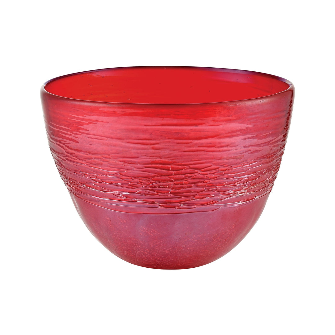 Cerise Bowl - Crimson Ice Crackle Finish Image 1