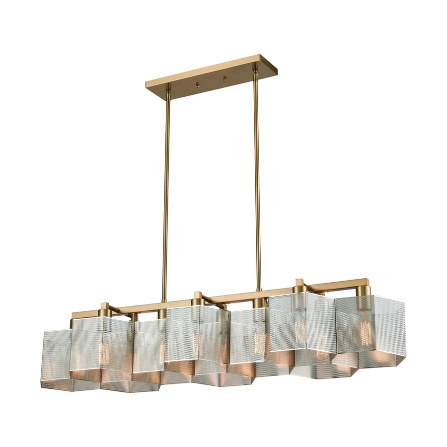 Compartir 42 Wide 10-Light Linear Chandelier - Polished Nickel Image 1