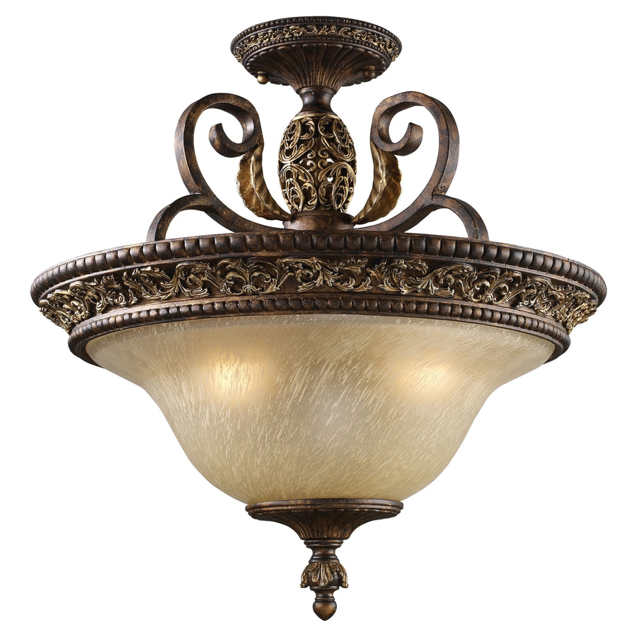 Regency 19 Wide 3-Light Semi Flush Mount - Burnt Bronze Image 1