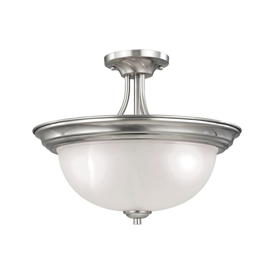 Bristol Lane 3-Light Semi Flush Mount in Oil Rubbed Bronze with White Glass Image 2