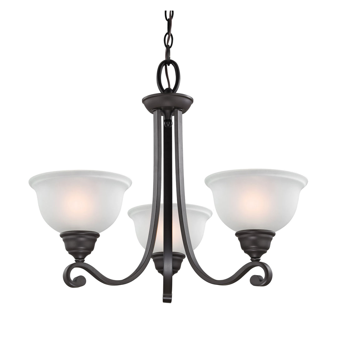 Hamilton 3-Light Chandelier in Brushed Nickel with White Glass Image 2