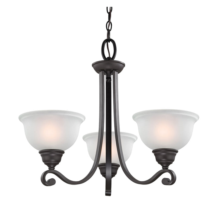 Hamilton 3-Light Chandelier in Brushed Nickel with White Glass Image 2