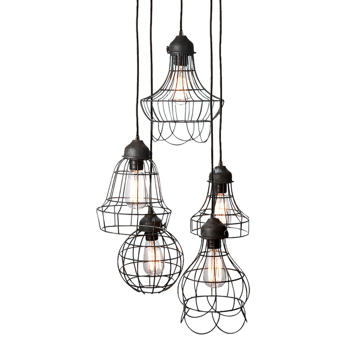 Wire 6 Wide 5-Light Multi Pendant - Oil Rubbed Bronze Image 1