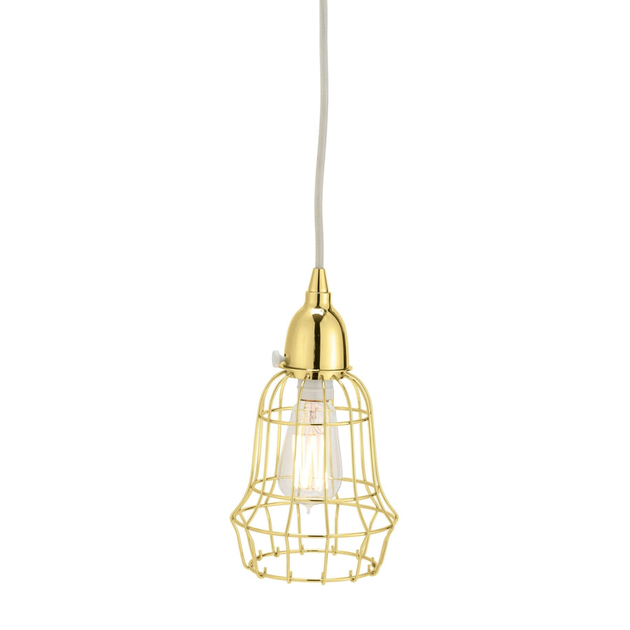 Gold Wire Barrel Pendant Light Image 1