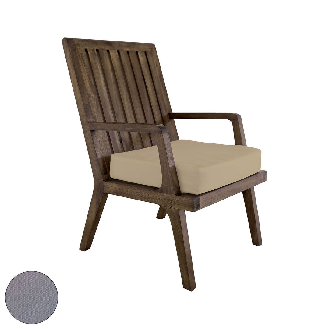 Teak Armchair Cushion in Grey Image 1