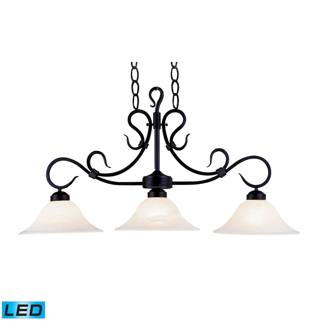 Buckingham 40 Wide 3-Light Linear Chandelier - Matte Black Image 1