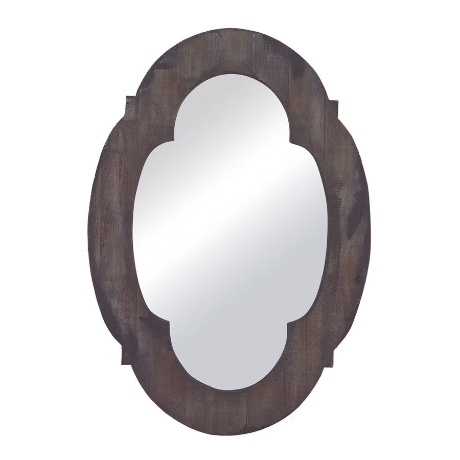 Wood Framed Wall Mirror - Aged Gray Image 1