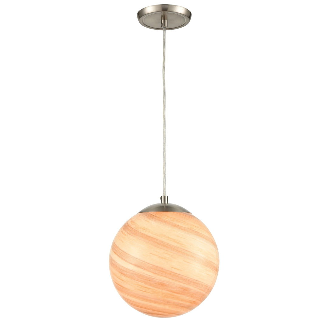 Planetario 10 Wide 1-Light Mini Pendant - Satin Nickel Image 1