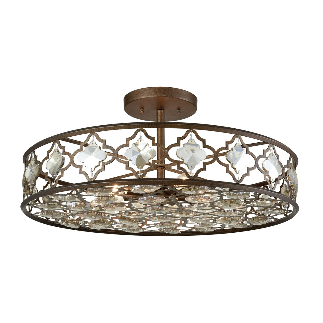 Armand 25 Wide 8-Light Semi Flush Mount - Weathered Bronze Image 1