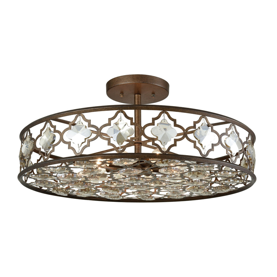 Armand 25 Wide 8-Light Semi Flush Mount - Weathered Bronze Image 1