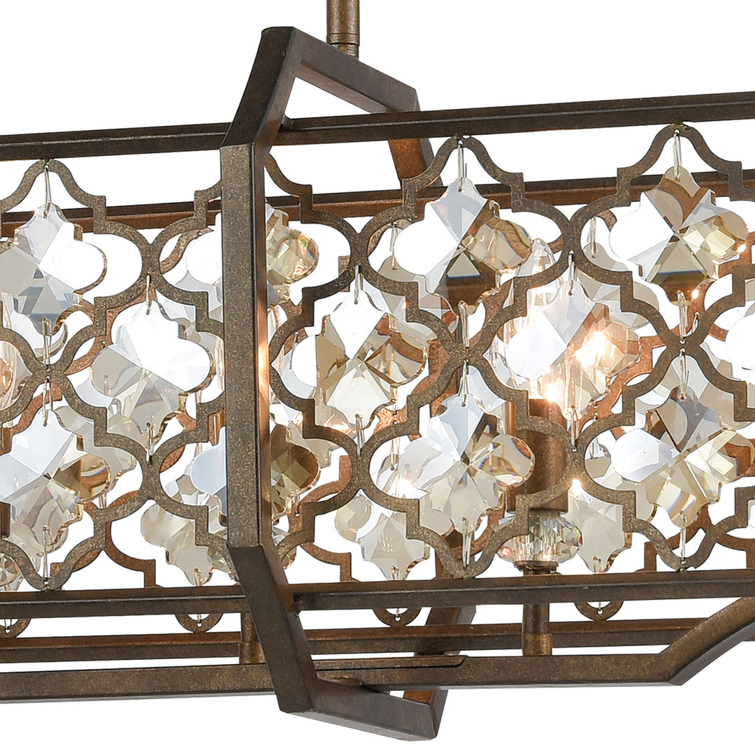 Armand 47 Wide 8-Light Linear Chandelier - Weathered Bronze Image 4