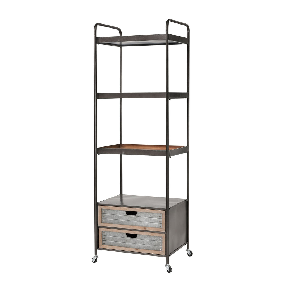 Whitepark Bay Bookshelf in Natural Fir Wood and Galvanized Steel Image 1