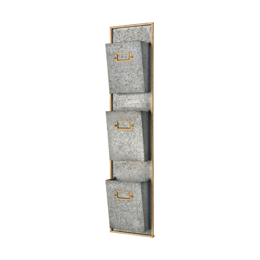 Whitepark Bay Wall Organizer in Pewter and Gold Image 1