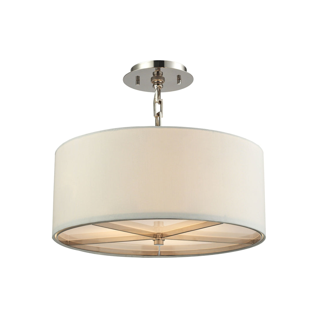 Selma 17 Wide 3-Light Semi Flush Mount - Polished Nickel Image 1