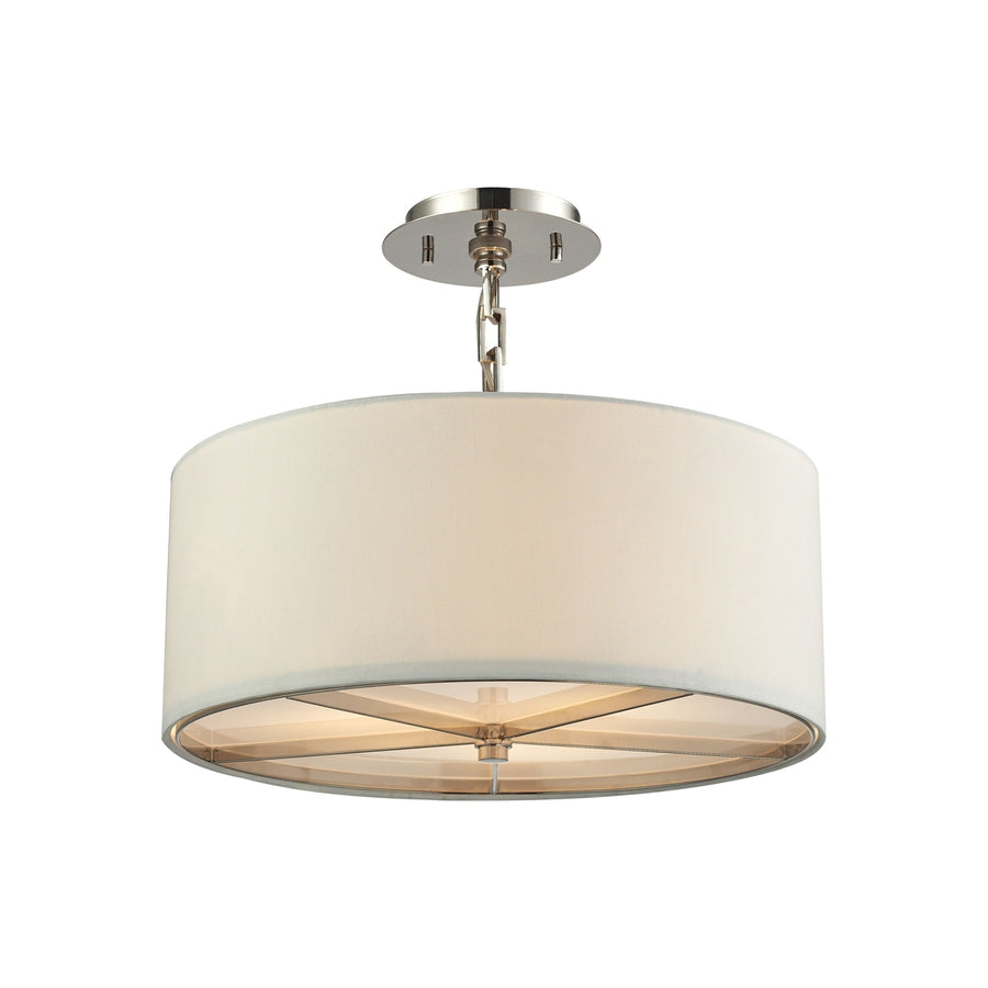 Selma 17 Wide 3-Light Semi Flush Mount - Polished Nickel Image 1