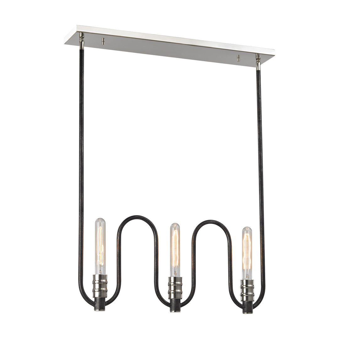 Continuum 2 Wide 3-Light Linear Chandelier - Polished Nickel Image 1