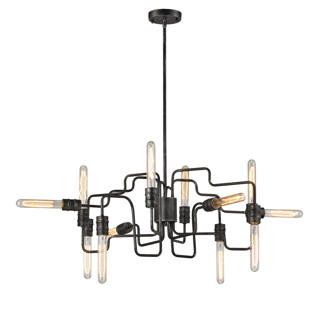 Transit 29 Wide 12-Light Chandelier - Silvered Graphite Image 1